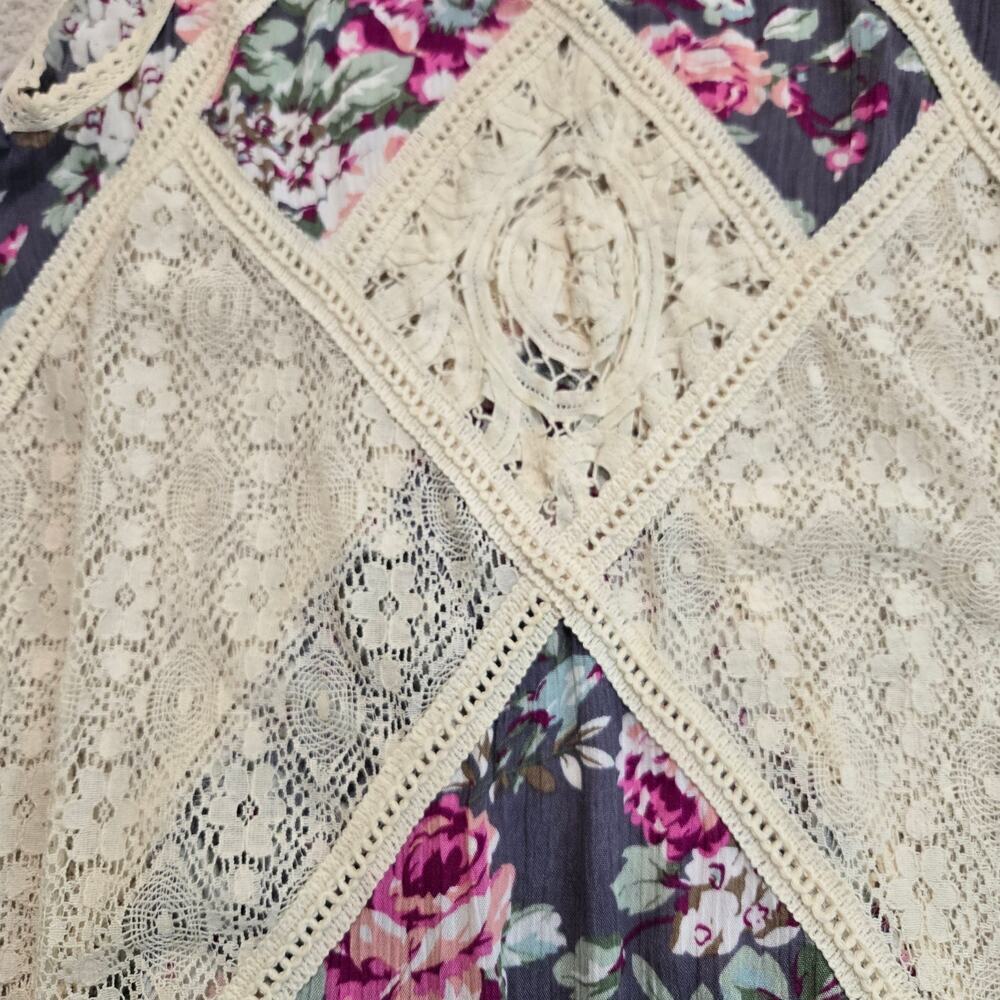 Altar'd State Floral Crochet Lace Sleeveless Dress Sz S Boho Chic Festival - Picture 3 of 12